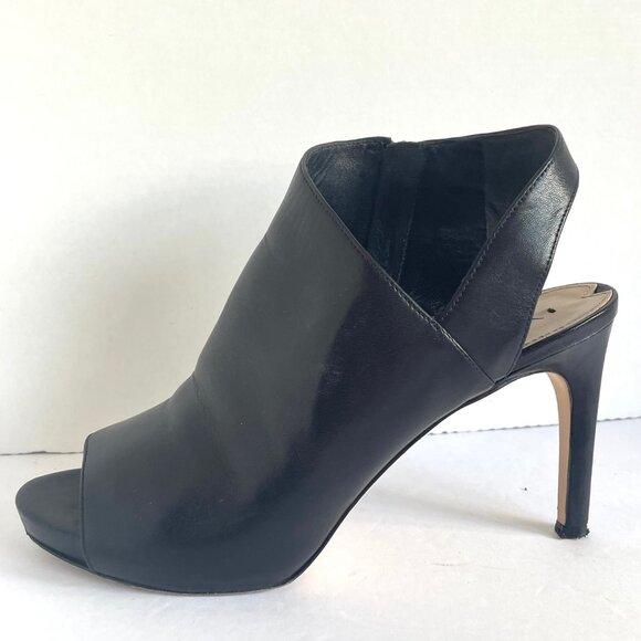 Via Spiga Nariah Open Toe Platform Heel Womens 8 Black Leather Pump - Picture 5 of 13